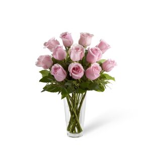 The Long Stem Pink Rose Bouquet by FTD - VASE INCLUDED